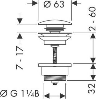 Actual product image hansgrohe Push-Open waste set for washbasin and bidet mixers