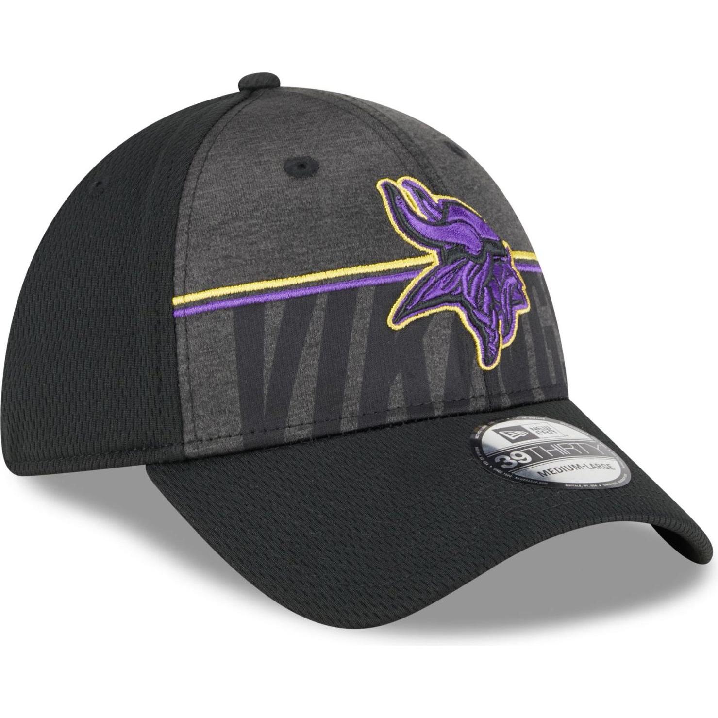 Thumbnail - New Era, Herren, Cap, 39Thirty Cap - TRAINING 2023 Minnesota Vikings - M/L, Schwarz, (M)