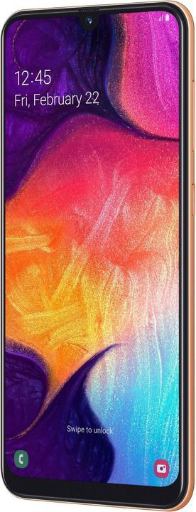 Produktbild Samsung Galaxy A50 EU-Version (128 GB, Coral, 6.40", Hybrid Dual SIM, 25 Mpx, 4G)