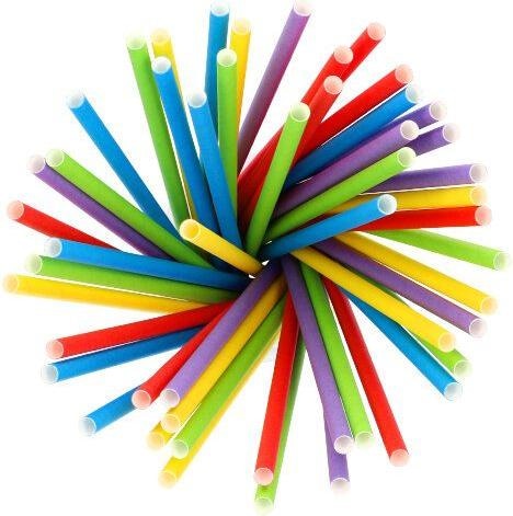 Productafbeelding Papstar 100 rietjes puur assorti kleuren (100 x)