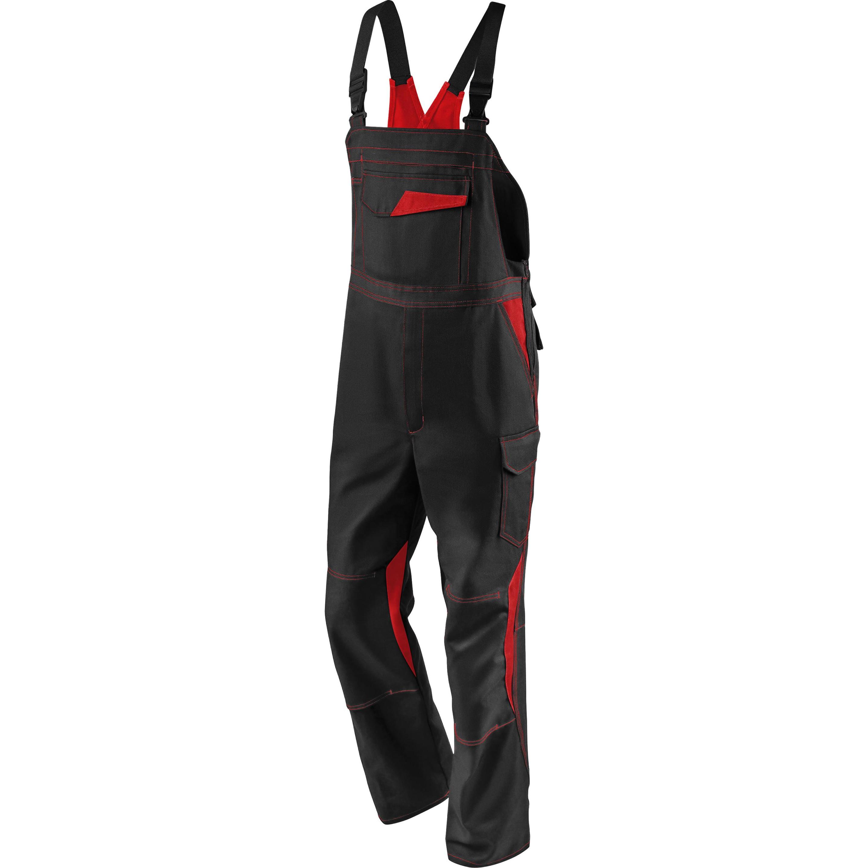 Kübler, Arbeitshose, Image Dress New Design Latzhose Schwarz/Mittelrot 48 (48)