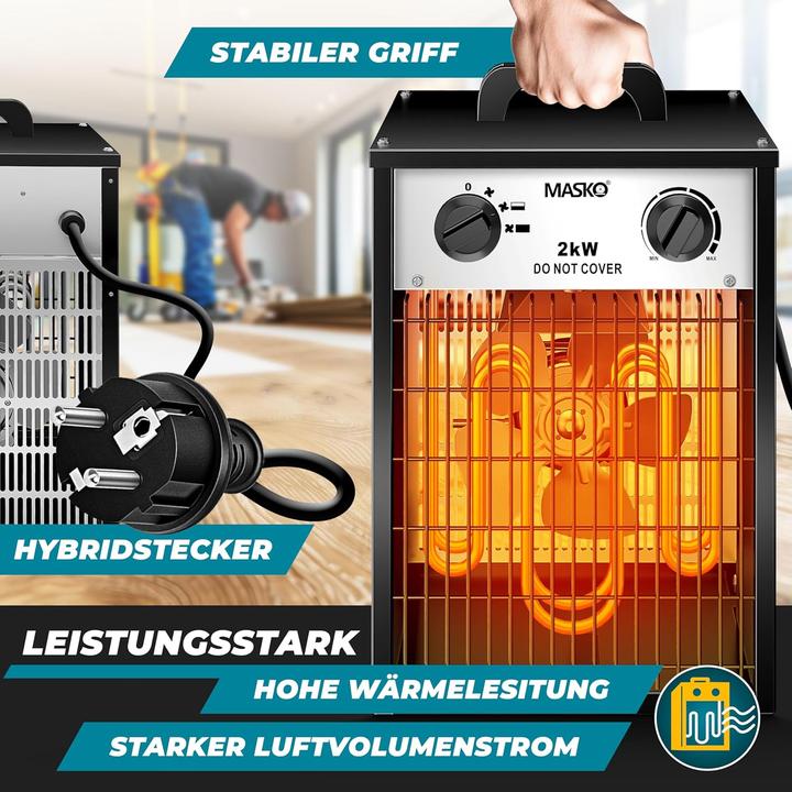 Produktbild Masko Elektroheizer mit Thermostat (2000 W)