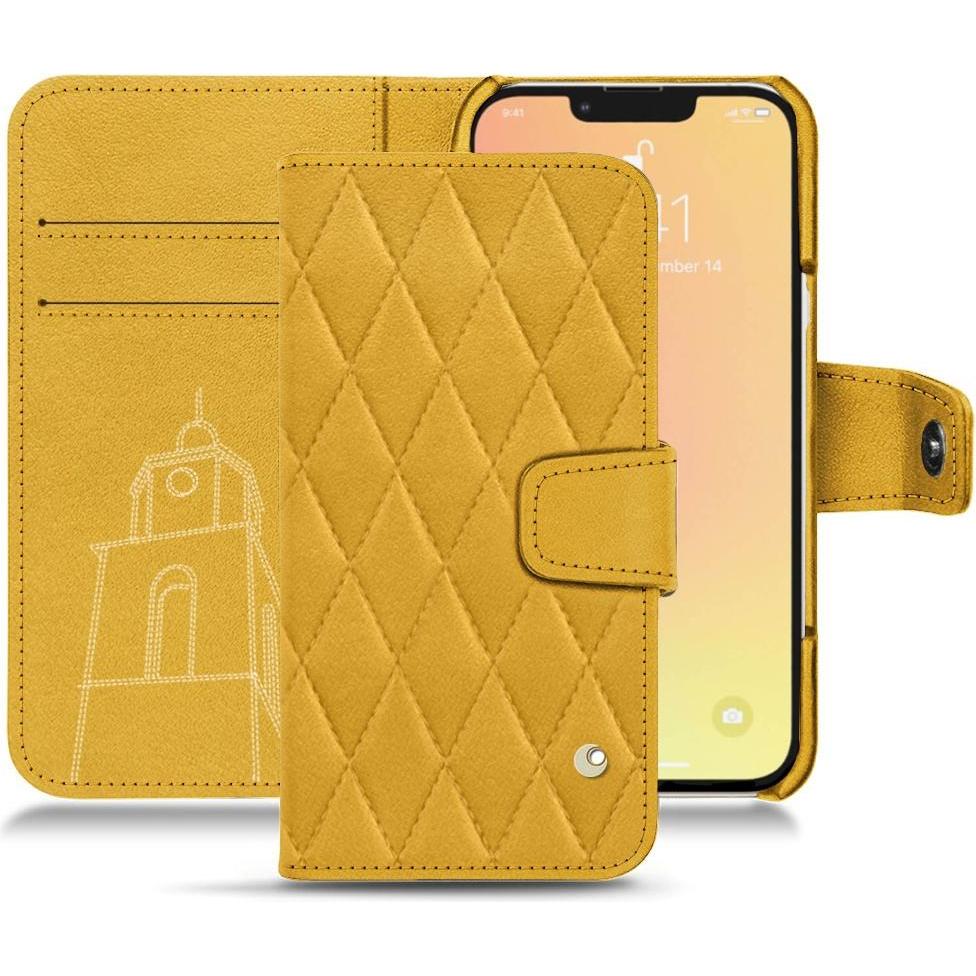 Noreve Lederschutzhülle Wallet (Apple iPhone 13), Smartphone Hülle, Orange