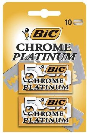 Immagine prodotto Bic Rasoio di sicurezza a doppio filo Chrome Platinum monouso a lama singola in acciaio inox 10 pezzi