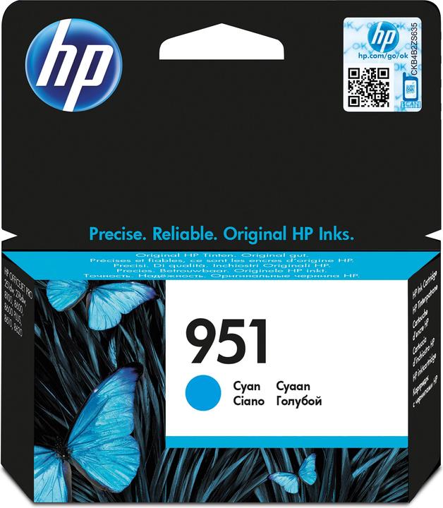Actual product image HP CN050AE 951 ink cartridge cyan 700 pages 7ml Cyan OfficeJet Pro 8100 8610 8620 (C)