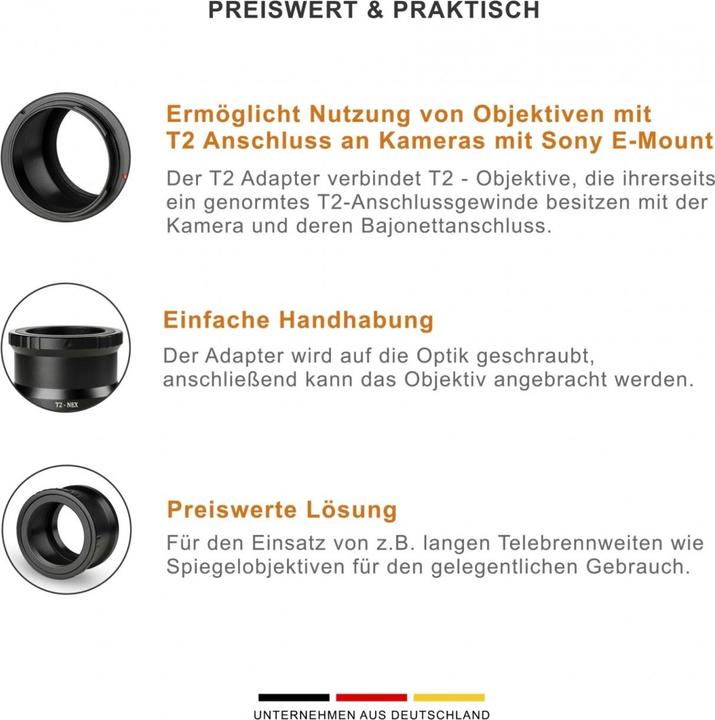 Actual product image Walimex pro T2 adapter to Sony E