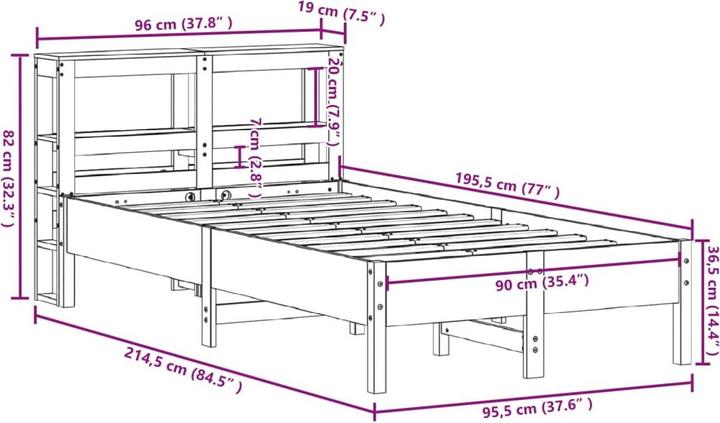 Image du produit vidaXL Bettgestell (90 x 190 cm)