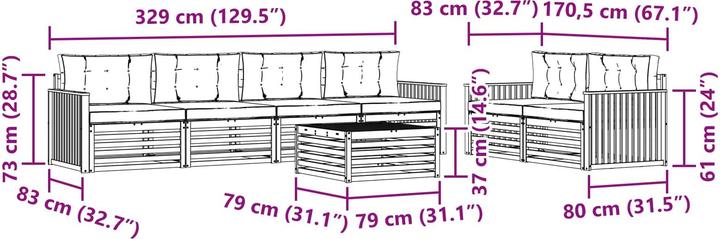 Produktbild vidaXL Outdoor-Sofa