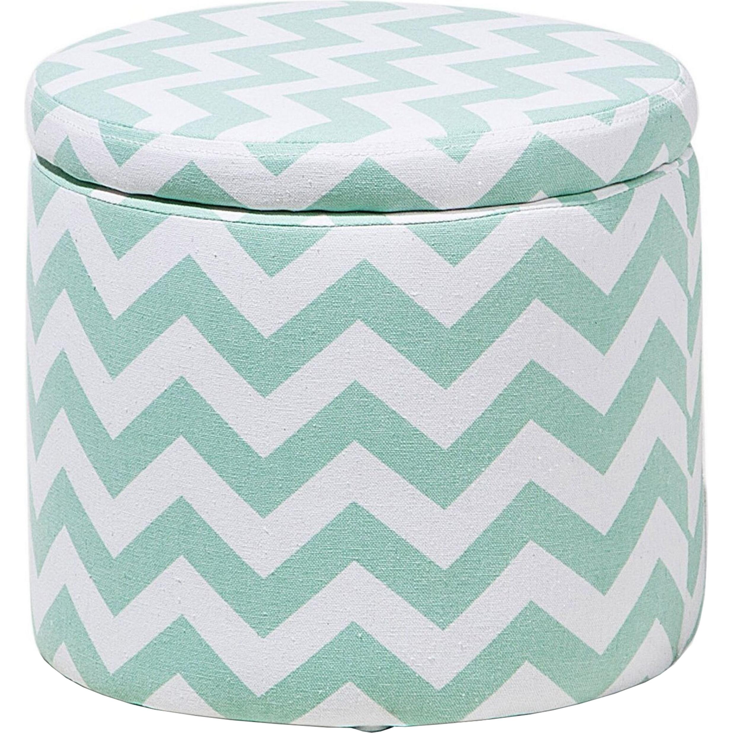 Beliani, Hocker + Pouf, Pouf Tonia mit 35 cm Fassungsvermögen grün und weiss TUNICA