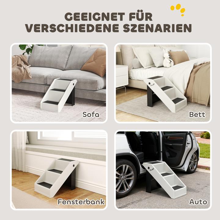 Actual product image PawHut Hundetreppe Kunststoff, EVA Cremeweiss (Dog, Foldable)