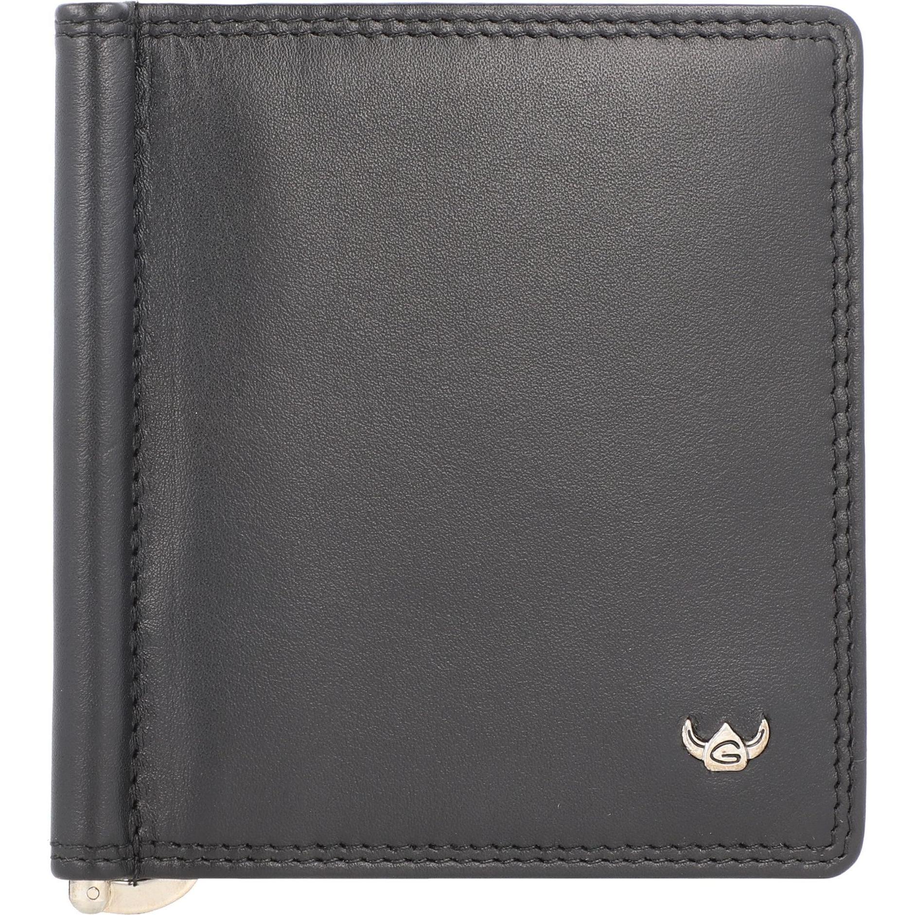 Golden Head, Herren, Portemonnaie, Polo Geldscheinklammer Leder 10 cm, Schwarz