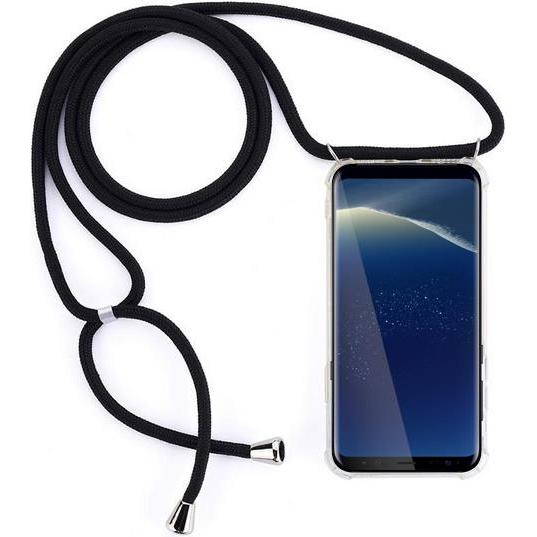 MU Style Hülle zum Umhängen, Handykette, Schwarz, Transparent