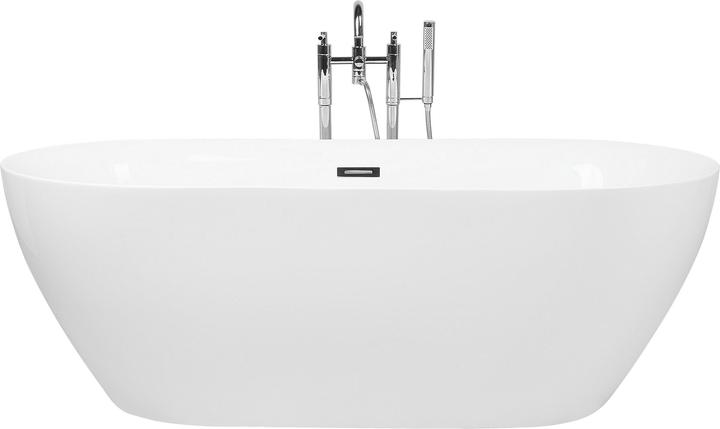 Beliani Badewanne freistehend weiss oval 150 x 75 cm CARRERA (202 l, 150 cm, 75 cm)