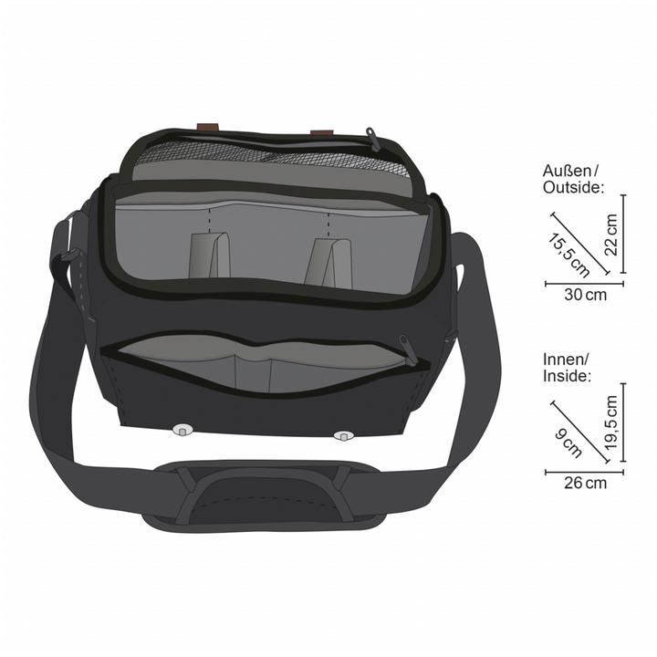 Immagine prodotto mantona Borsa fotografica Milano grande (Borsa a tracolla per fotocamera, 0.16 l)