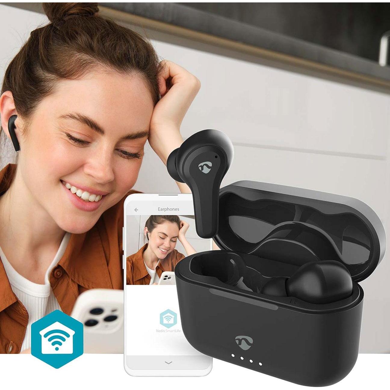 Thumbnail - Nedis Wireless Earphones - Black (11 h, Kabellos), Kopfhörer, Schwarz