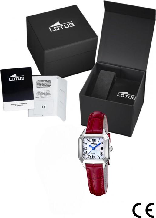 Actual product image Lotus Old Money Women'S Watch With Silver Dial And Burgundy Leather Strap (Analogue wristwatch, 24 mm)