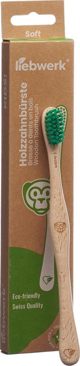 Actual product image Liebwerk Wooden toothbrush Kids Monkey (Soft, 1 x)