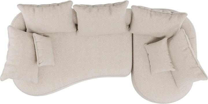 Produktbild Juskys Sofa Tirano mit Ottomane rechts - Bouclé Creme (2-Sitzer)