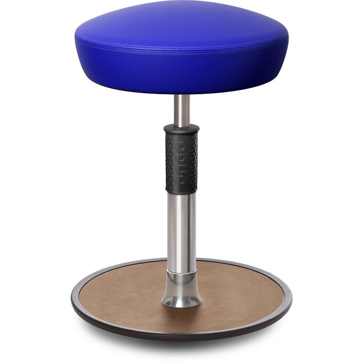 Ongo, Bürostuhl, Sitz- Stehhocker Free Regular Hutsitz skai Kunstleder blau chrom /Natur