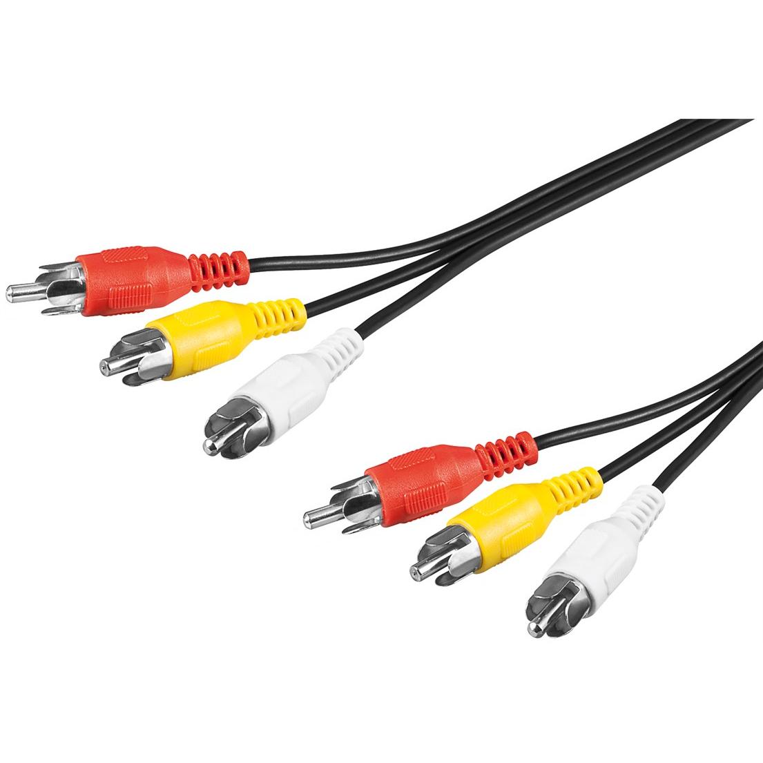 Goobay 3x Cinch – 3x Cinch (5 m, Cinch), Audio Kabel