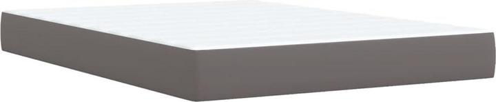 Produktbild vidaXL Boxspringbett Polsterbett Bett mit Matratze Grau 140x190cm Kunstleder (140 x 190 cm)