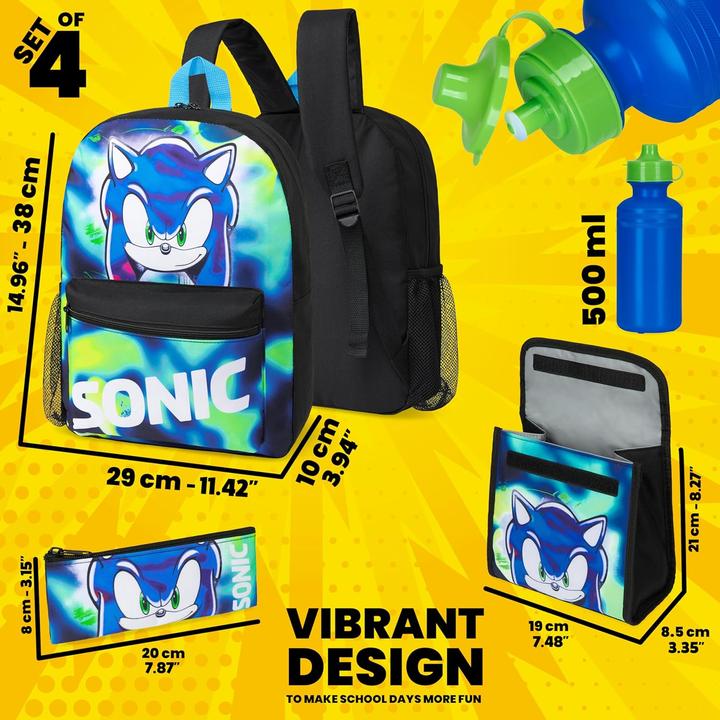 Produktbild Sonic The Hedgehog 4-teiliges Schulrucksack-Set für Kinder