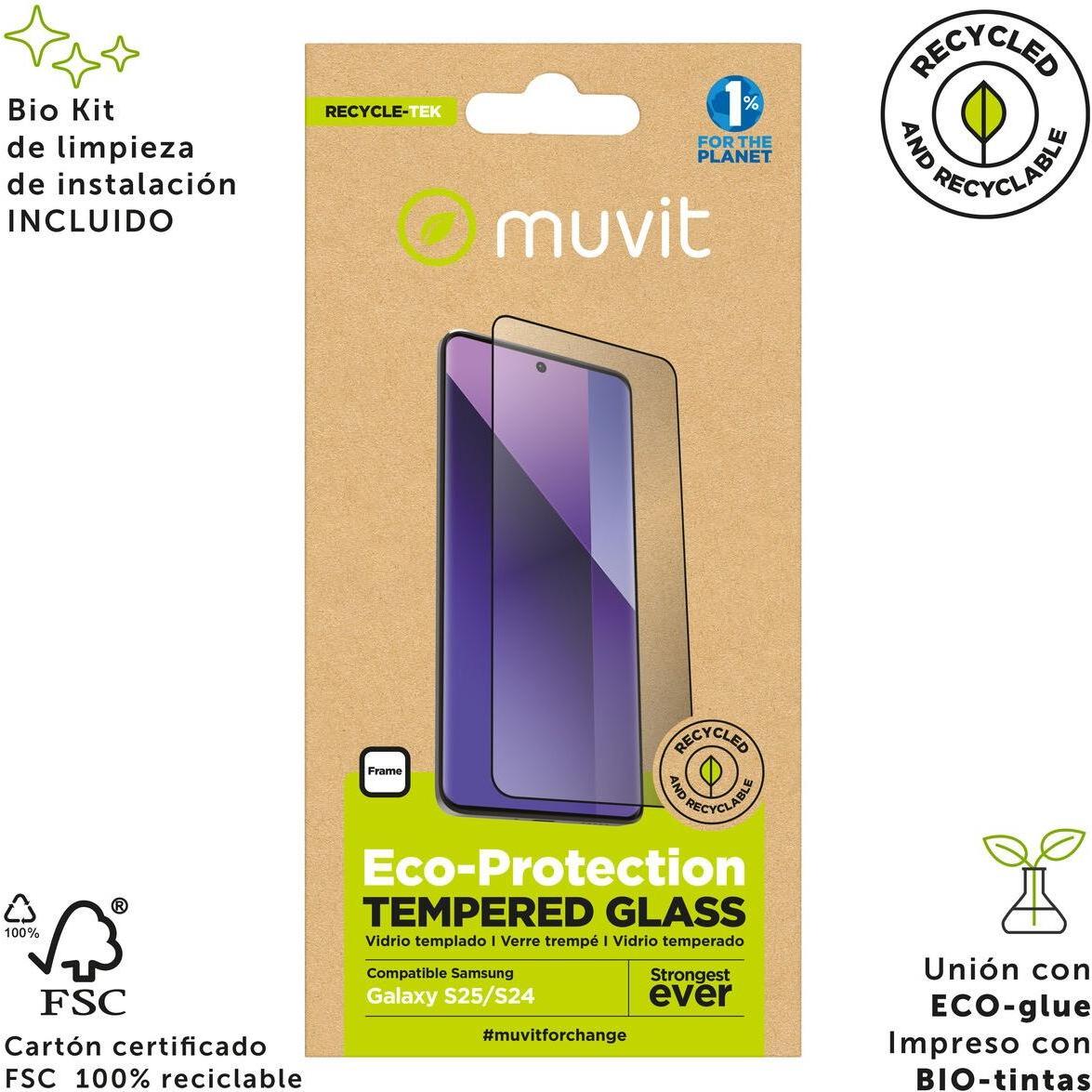 [n]fibrecare Bildschirmschutz fürs Handy Muvit for Change Galaxy S25/S24 (1 pz., Samsung Galaxy S24, Samsung Galaxy S25), Pellicola protettiva smartph