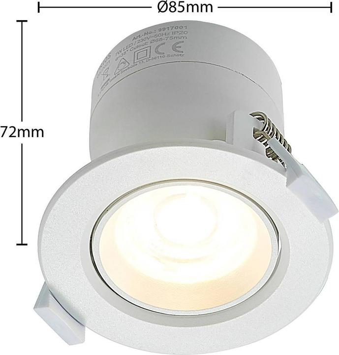 Produktbild Prios Shima LED-Einbauleuchte, weiss, 3.000 K, 7 W (450 lm)
