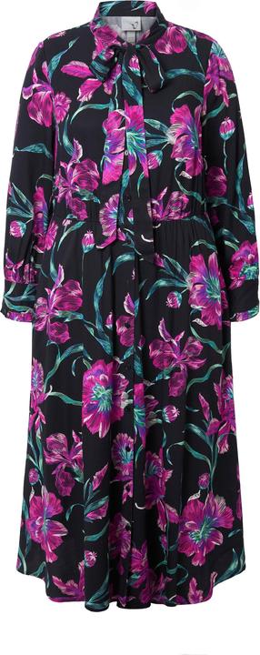 Produktbild Ulla Popken Maxikleid, A-Linie, V-Ausschnitt, Schluppe, Langarm (62)