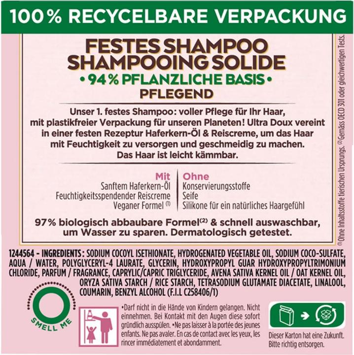 Actual product image Garnier Solid Shampoo Gentle Oat Milk (Solid shampoo, 60 g)