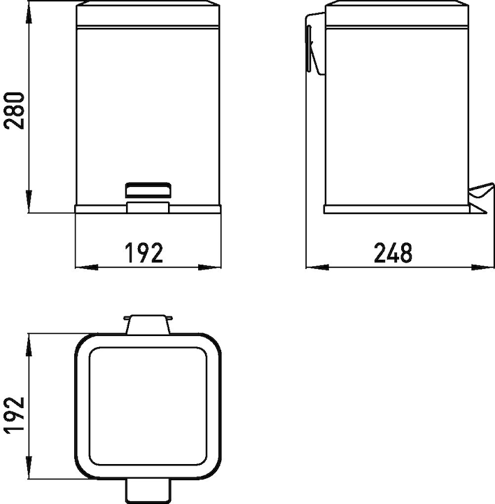 Produktbild Emco Abfallbehälter SYSTEM 2 Standmod. mit Deckel eckig 5 l Edelstahl (5 l)