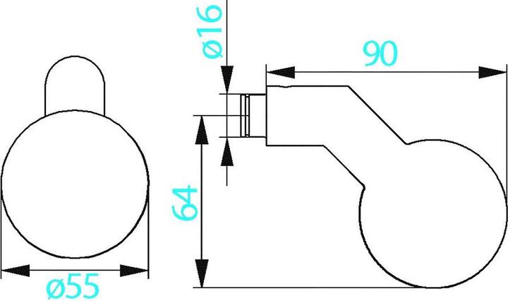 Actual product image Amf Door knobs cranked 435 (1 pcs.)