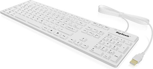 Actual product image KeySonic KSK-8030 IN industrial silicone keyboard eronomic waterproof antimicrobial resistant to alkali... (DE, Cable)