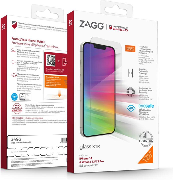 Immagine prodotto Zagg Vetro XTR (1 Pezzo/i, Apple iPhone 13, Apple iPhone 13 Pro)