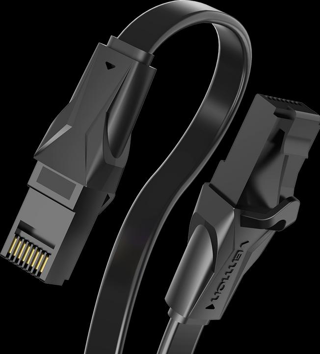 Actual product image Vention Flat Cat.6 UTP Patch Cable 5m Black (U/UTP, CAT6, 5 m)