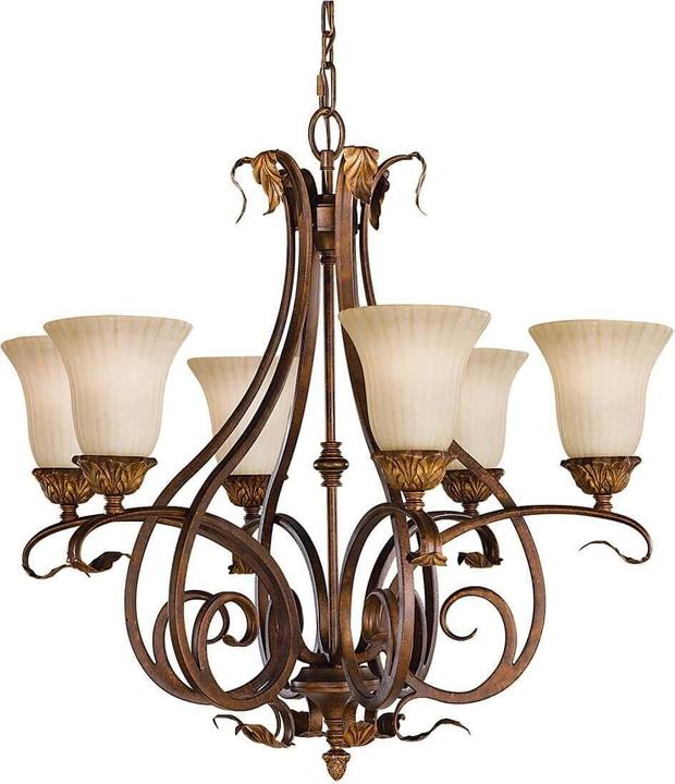 Produktbild Elstead Lighting Sonoma Valley Kronleuchter E27 6-fach Gealterter Schildpatt (73 cm)