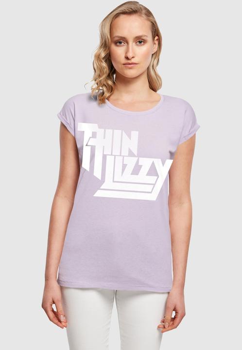 Immagine prodotto Merchcode Donna Thin Lizzy - TL Stacked Logo White Extended Shoulder Tee - 181487 (S)