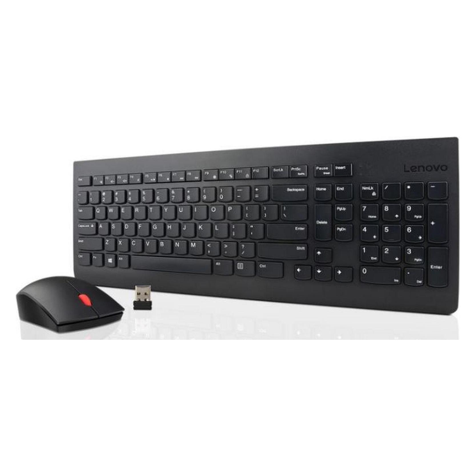 Lenovo Essential Wireless Keyboard and Mouse Combo (DE, Kabellos), Tastatur, Schwarz