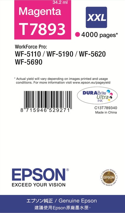 Actual product image Epson T7893 DuraBrite Ultra (M)