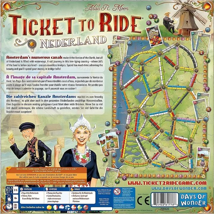 Produktbild Asmodée Ttr Ticket To Ride Map Collection Nederland (Deutsch, Englisch, Französisch, 2 - 5 Spieler)