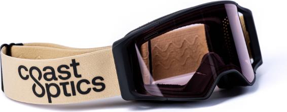 Coast Optics Alta 2 Goggle schwarz, Band beige mit Pink Crystal und klarem Glas (Schwarz, Pink Crystal)