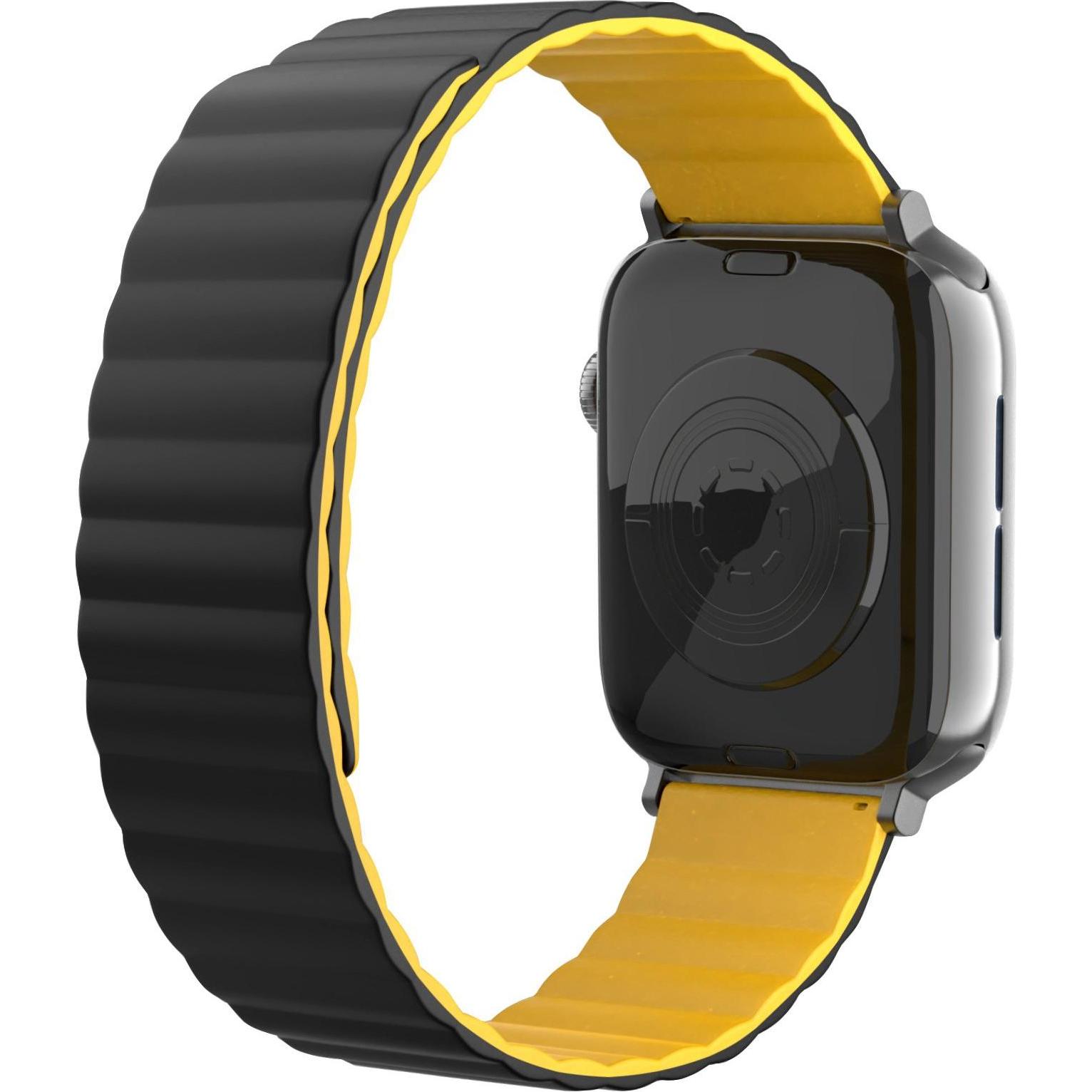 Thumbnail - Strap-it Silikonarmband (Silikon, Apple Watch), Uhrenarmband, Mehrfarbig, Schwarz, Gelb