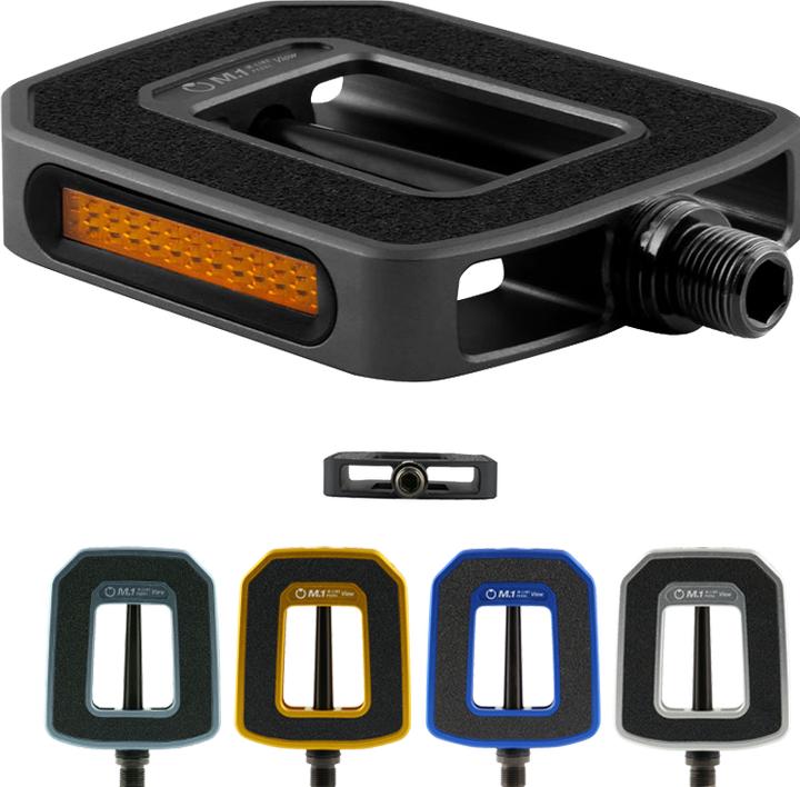 Produktbild By.schulz Pedale 9/16" M-Line VIEW Urban - Pedale ALU Format: 102x90mm Reflektor SCHWARZ