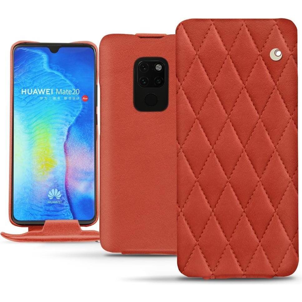 Noreve Lederschutzhülle vertikal (Huawei Mate 20), Smartphone Hülle, Orange