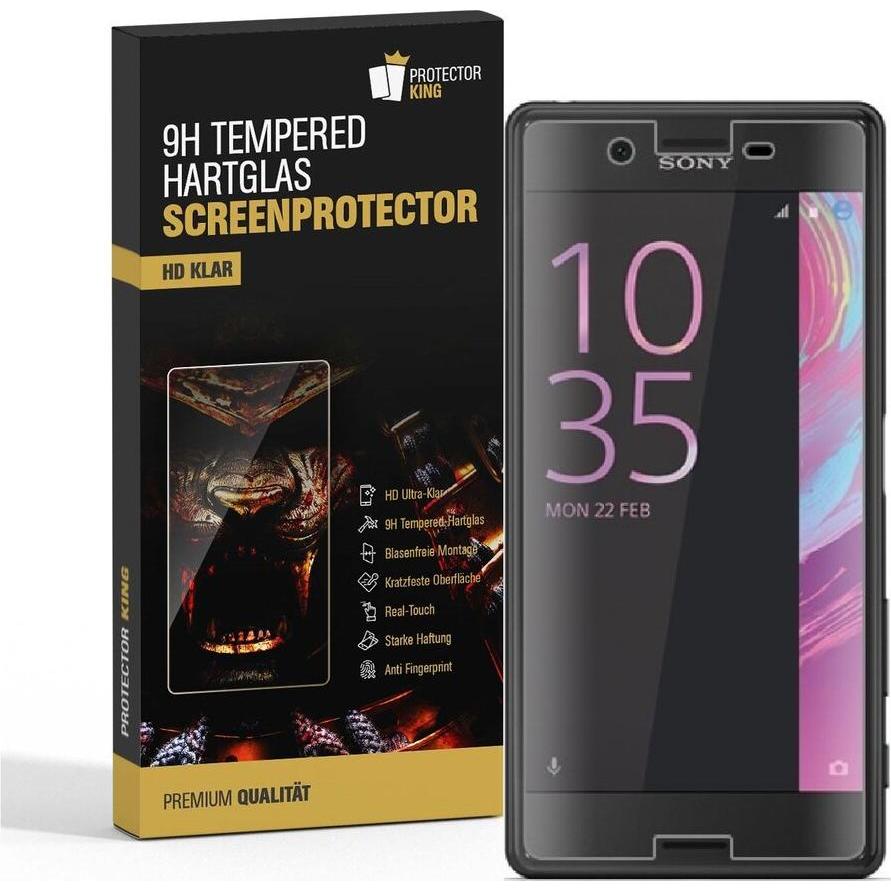Protectorking 6x echtes Tempered 9H Panzerhartglas 3D KLAR (6 Stück, Sony Xperia X), Smartphone Schutzfolie, Transparent
