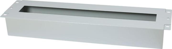 Actual product image Allnet 19" rack. Protective switch strip for top-hat rail/DIN rail devices, T61mm/3HE, light grey, front