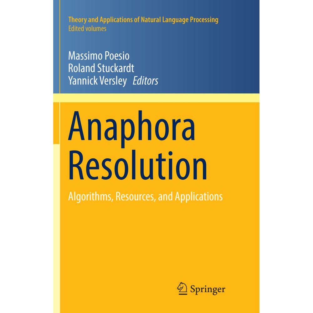 Anaphora Resolution, Fachbücher von Massimo Poesio, Yannick Versley, Roland Stuckardt