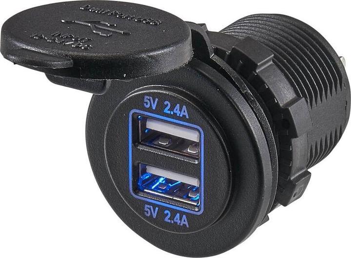 Ective Dual LED USB-Einbaubuchse 5V 2,4A