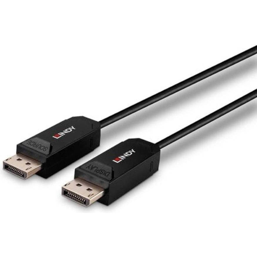 Lindy 50m Fibre Optic Hybrid DP 2.0 UBHR10 Kabel 40Gbps, bis 8K60 (10 m, DisplayPort), Video Kabel