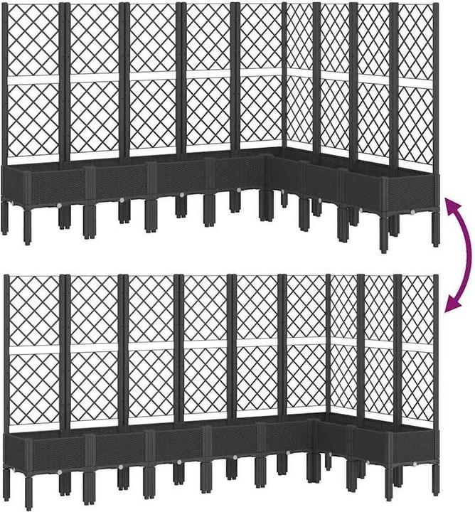 Image du produit vidaXL Bac à plantes avec treillis PP